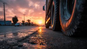 Download this striking truck transportation presentation clipart to enhance logistics-themed slides.