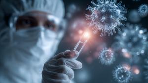 Download this microbiology research presentation clipart to effectively illustrate epidemic studies in your slides.