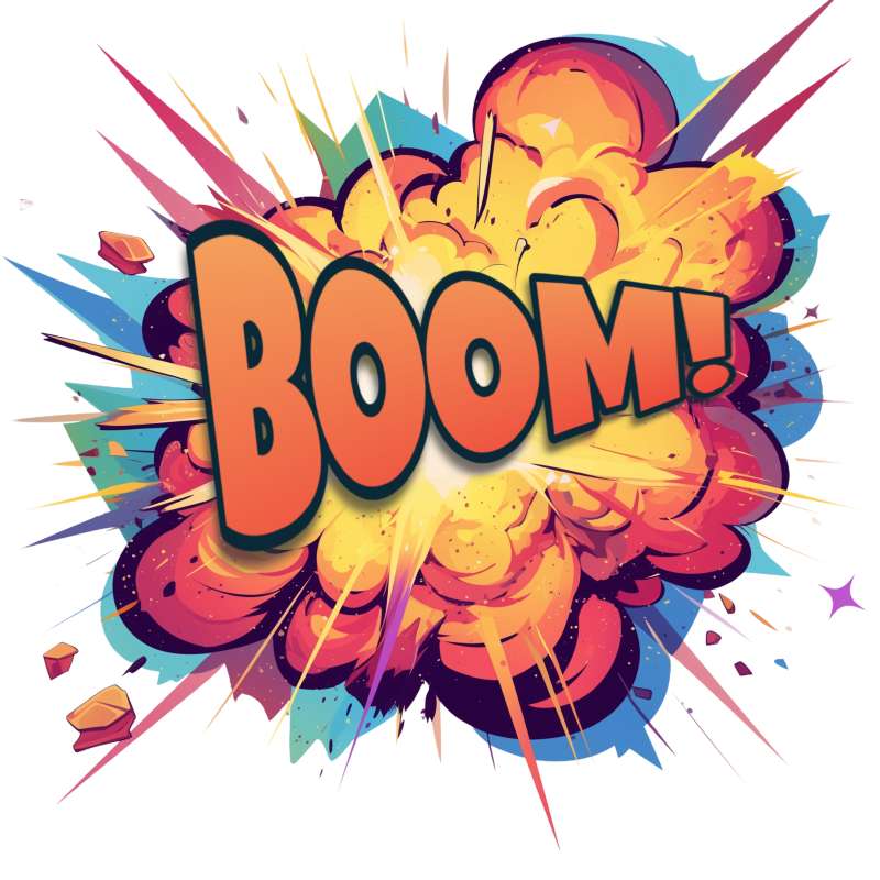 This Presentation Clipart shows a preview of Boom Explosion Clipart
