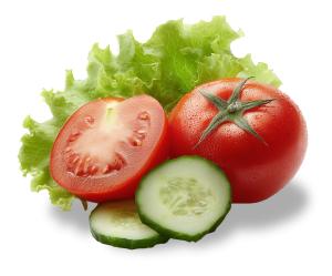 Download this fresh salad fixings presentation clipart to promote healthy eating in your slides.