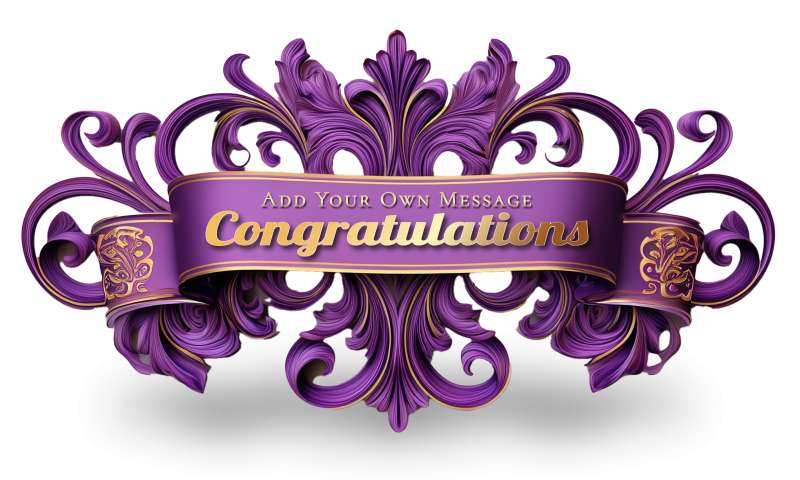 This Presentation Clipart shows a preview of Elegant Purple Gold Banner