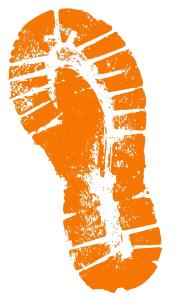 Download this rugged shoe footprint presentation clipart to symbolize exploration and adventure in your slides.