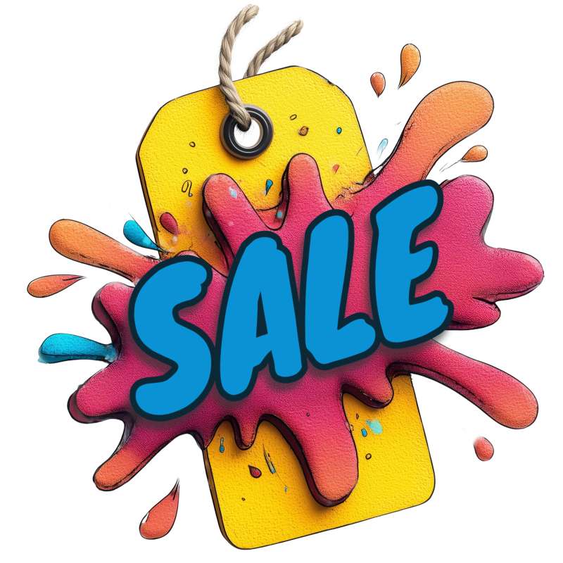 This Presentation Clipart shows a preview of Sale Tag Splash Customizable Clipart