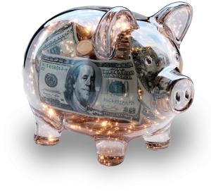Download this glass piggy bank presentation clipart to emphasize the importance of savings in financial presentations.