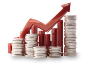 Download this rising profits presentation clipart to illustrate financial growth in your slides.