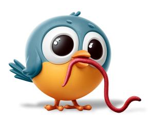 Download this playful bird presentation clipart to illustrate the early bird concept in your slides.