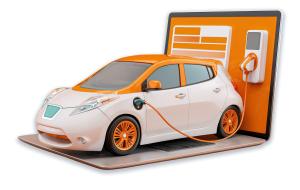 Download this modern electric car charging presentation clipart to illustrate advancements in sustainable transportation.