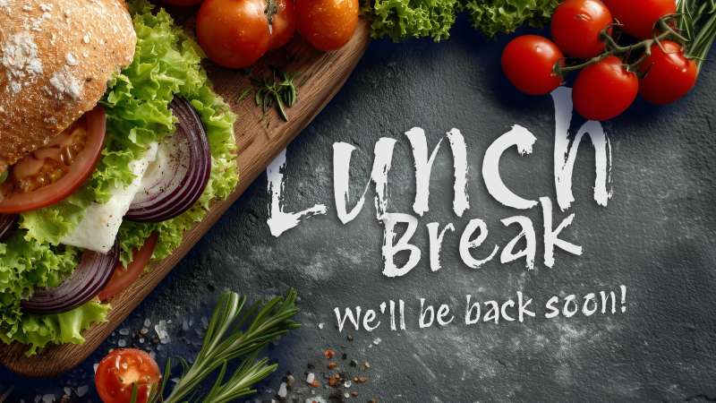 This Presentation Clipart shows a preview of Lunch Break Clipart - Customizable