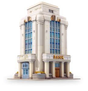 Download this elegant bank presentation clipart to enhance financial slides.