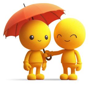 Downlaod this clipart of two friends under an umbrella, one protecting the other. Perfect for themes of friendship, kindness, care, teamwork, and support.