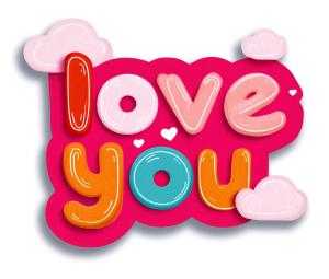 Download this playful &quot;love you&quot; presentation clipart to add a cheerful touch to your affectionate messages.