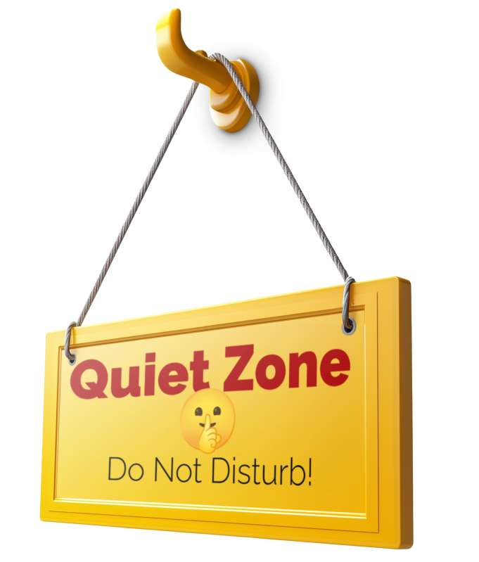 This Presentation Clipart shows a preview of Hanging Quiet Zone Sign - Customizable