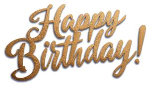 Download this elegant golden Happy Birthday presentation clipart to elevate your celebration slides.