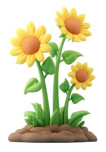 Download cheerful sunflower PNG clipart symbolizing growth and positivity. Perfect for gardening, nature, and seasonal presentation themes.