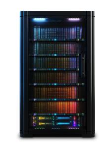 Download this vibrant digital library server presentation clipart to illustrate knowledge access in tech-themed slides.