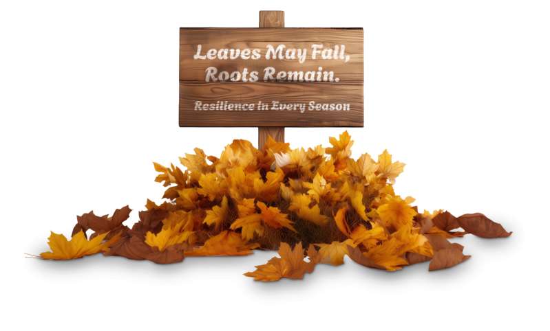 This Presentation Clipart shows a preview of Autumn Leaves Clipart – Customizable Wooden Sign with Fall Foliage