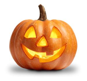 Smiling carved pumpkin clipart with glowing interior, perfect for Halloween slides, party invites, seasonal lessons, and festive marketing materials.
