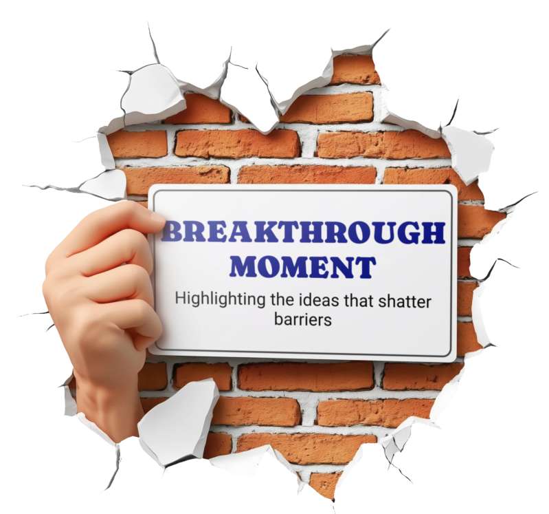 This Presentation Clipart shows a preview of Breakthrough Moment Customizable Clipart PNG