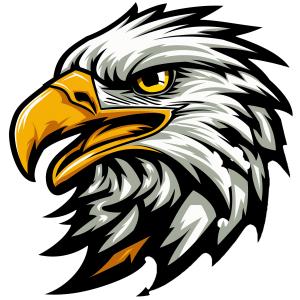 Download fierce eagle mascot PNG clipart symbolizing strength, courage, and leadership. Perfect for sports teams, schools, and motivational presentations.