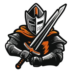 Download fierce knight mascot clipart symbolizing courage, bravery, and strength. Perfect for sports teams, gaming events, and motivational presentations.
