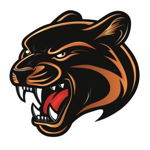 Download fierce panther mascot PNG clipart symbolizing power, courage, and determination. Perfect for sports teams, schools, and motivational presentations.