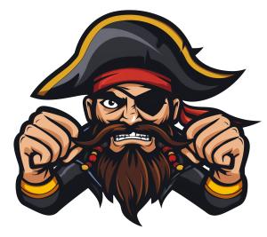 Download fierce pirate mascot clipart symbolizing courage, adventure, and rebellion. For team-building, storytelling, and nautical-themed presentations.