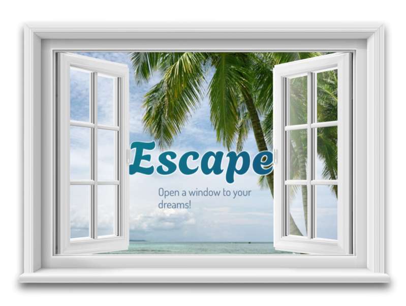This Presentation Clipart shows a preview of Open Window Clipart - Customizable