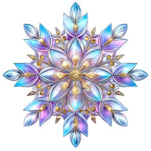 Download this elegant crystal snowflake presentation clipart to add a touch of winter charm to your slides.