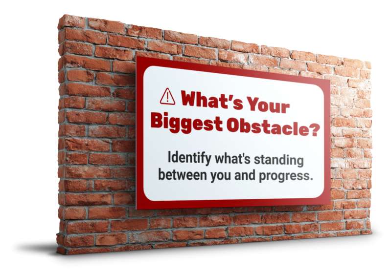 This Presentation Clipart shows a preview of Overcoming Obstacles Customizable Brick Wall Clipart