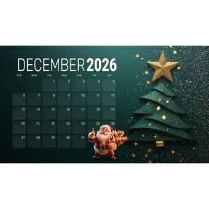Download this festive December Christmas Calendar presentation clipart to bring holiday cheer to your slides.