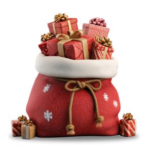 Add festive cheer to your slides with Santa gift bag clipart. Perfect for Christmas presentations, events, marketing, and holiday announcements.