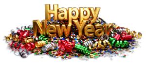 Bright New Year confetti clipart perfect for festive slides. Ideal for parties, greetings, and celebrations in PowerPoint and Google Slides