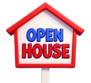 Download this clipart image of an open house sign to enhance your real estate presentations.