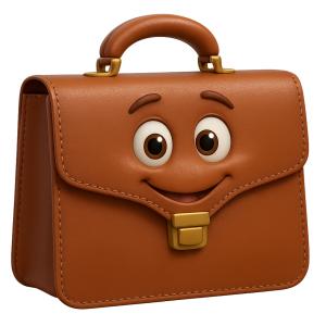 Download this friendly brown briefcase presentation clipart to add a playful touch to your professional slides.Title: Friendly Brown Briefcase