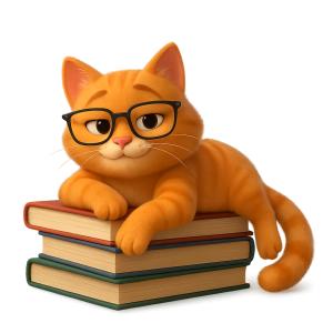 Download this adorable orange tabby presentation clipart to bring a cozy reading vibe to your slides.t