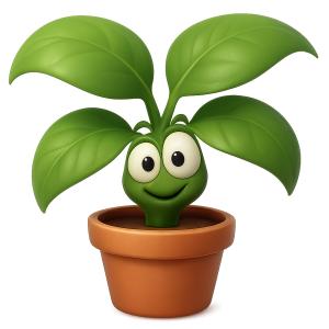 Download this cheerful green plant presentation clipart to bring a friendly touch to your slides.
