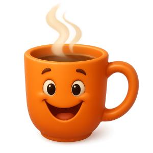 Download this cheerful orange mug presentation clipart to add warmth and joy to your slides.