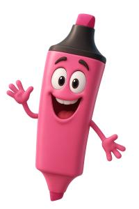 Download this animated pink highlighter presentation clipart to brighten your educational and creative slides.