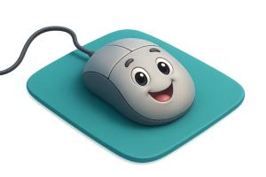 Download this cheerful mouse presentation clipart to add a playful touch to your tech-themed slides.