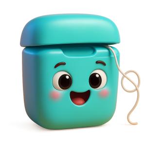 Download this cheerful floss container presentation clipart to make dental health presentations fun and engaging.