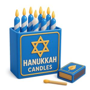 Download this festive Hanukkah candles presentation clipart to illuminate your holiday-themed slides.