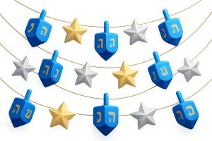 Download this Colorful Dreidel Garland Presentation Clipart to enhance festive celebrations in your presentation design.