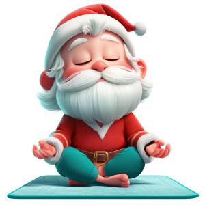 Download this whimsical Santa yoga presentation clipart to promote relaxation and mindfulness during the festive season.Title: Santa Yoga Meditation