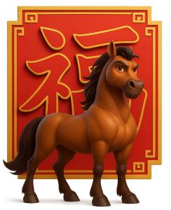 Download this powerful stallion presentation clipart to symbolize strength and good fortune in your slides.