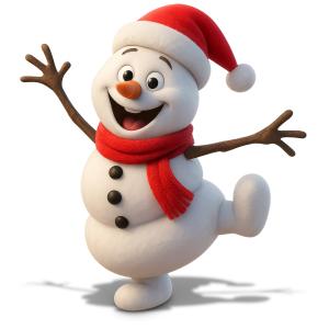 Download this joyful dancing snowman for your holiday-themed Presentation Clipart to enhance your festive presentation design.