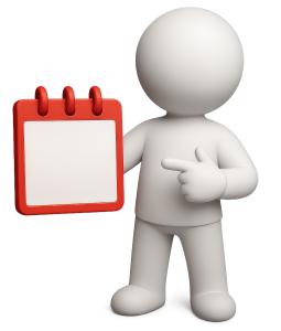 Download this figure with calendar clipart for effective presentation design, enhancing time management themes.Title: figure holding calendar clipart