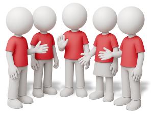 Download this friendly group chat presentation clipart to enhance your communication-themed slides.Title: Group Chat Characters