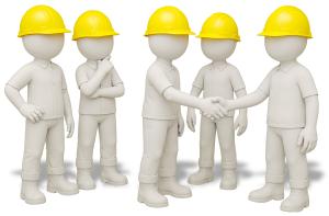 Download this construction crew presentation clipart to illustrate teamwork and introductions in your slides.