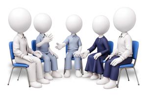 Download this small group meeting Presentation Clipart for effective communication in presentation design.