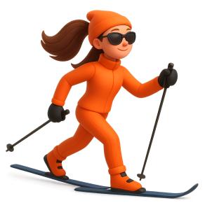 Download this energetic skiing clipart for your presentation design to showcase winter sports in an engaging way.